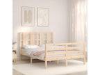 Bed frame with headboard 140x200 cm solid wood UVCI61772