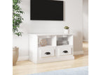 High-gloss white TV stand 80x35x50 cm engineered wood BCSI88719