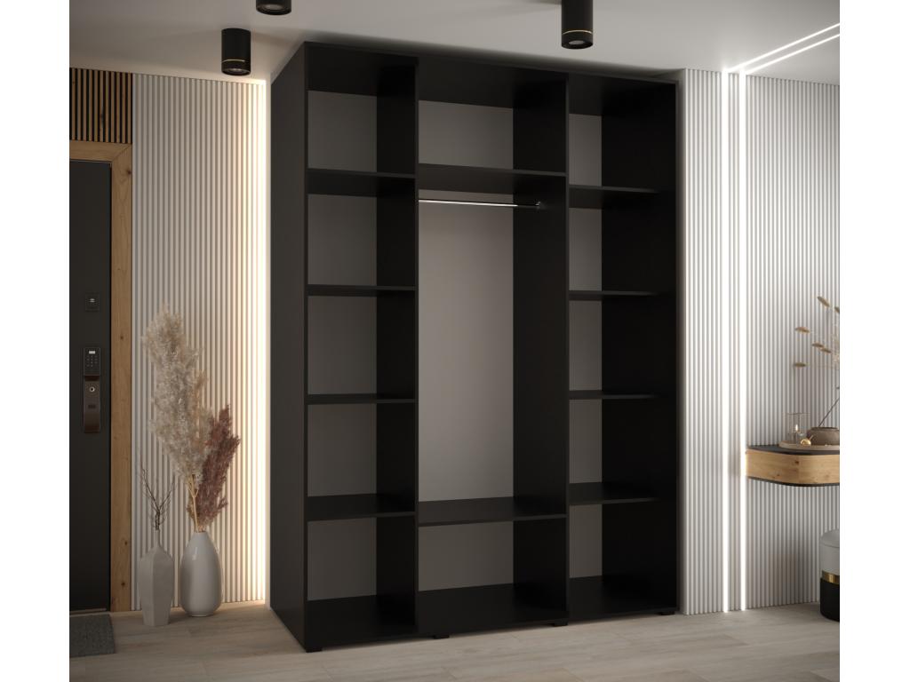 Dekonao 3 Sliding Door Wardrobe 235.2/160/60 3 Doors Black/Dekonao/Black ZVWJ65963