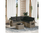 6-piece garden furniture set with grey resin wicker cushions MKYD59530