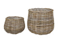 Set of 2 Dekonao Decorative Storage Baskets, Brown, 38x38x34 cm, Dekonao AIWS54223