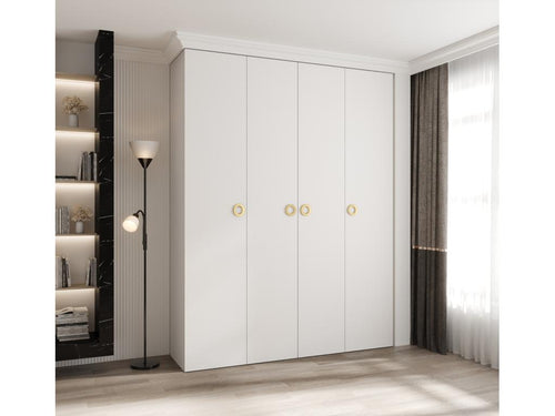 Ligniva 1 245.5/190/50 4-door wardrobe, white/gold, PUGH67884