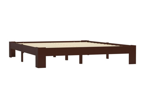 Dark Brown Bed Frame Solid Pine Wood 160x200 cm TYXE83191