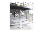 Dekonao extendable table in white tempered glass up to 180 cm HMXQ34780