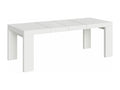 Dekonao Extendable Wooden Dining Table - White - 4-Leg Base - 2 Thick Extension Leaves - Extends from 180 to 284cm BOTI87880