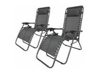 Set of 2 Dekonao Zero Gravity Reclining Garden Chairs - Black VLJX95500
