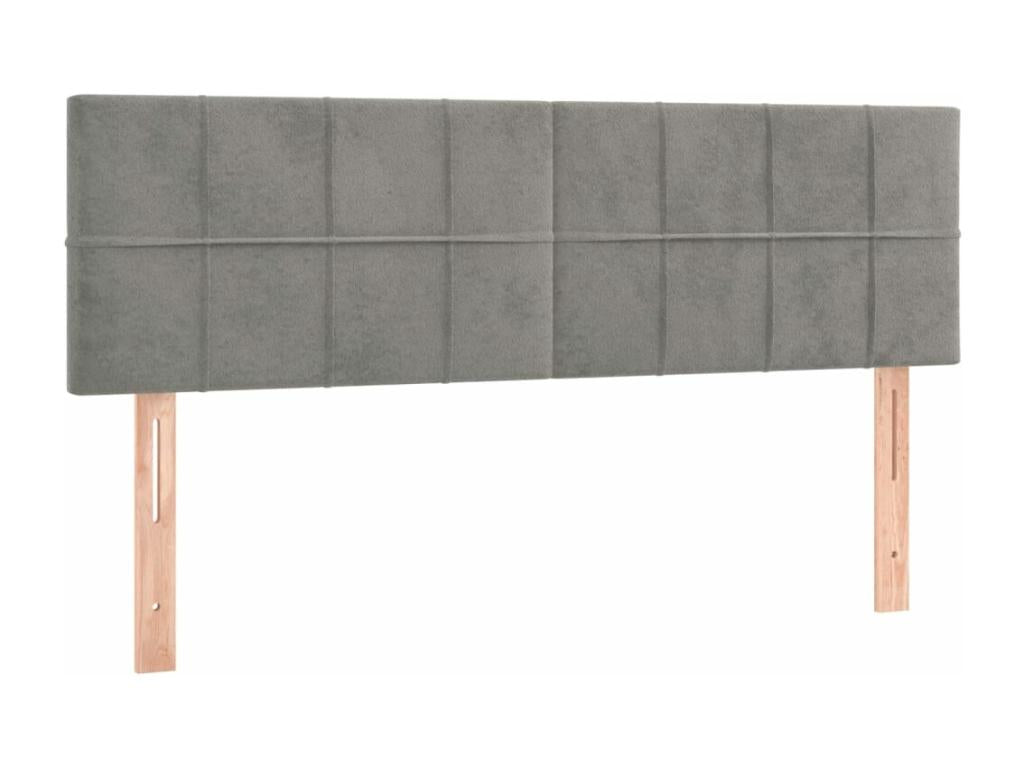 Light Grey LED Headboard 144x5x78/88 cm Velvet XUIR76189