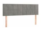 Light Grey LED Headboard 144x5x78/88 cm Velvet XUIR76189