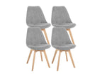 Set of 4 Dining Chairs - Dekonao / Wood - Light Grey - Dekonao KDSP93459