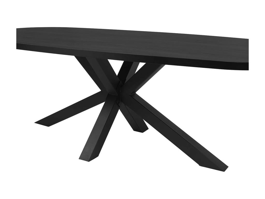 Dekonao - Oval Table 230cm Wood Look with Black Metal Star Base RPGR15925