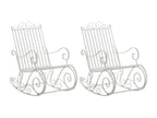 Set of 2 Rocking Chairs - Metal / Metal - White - Dekonao CMGW60906