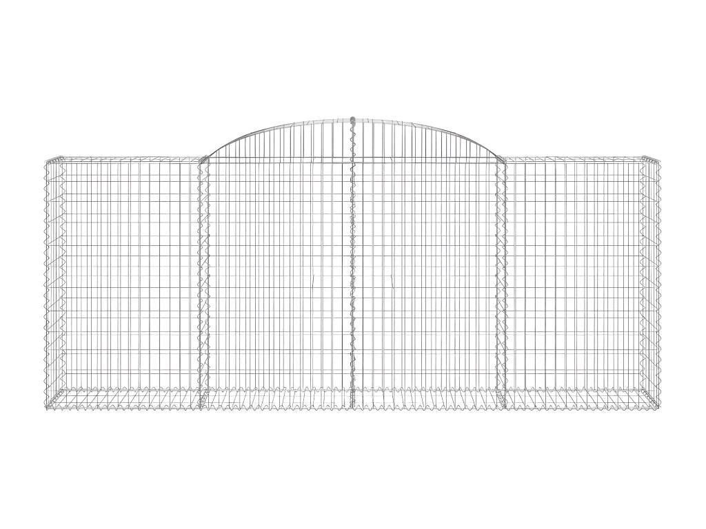5-piece arched gabion baskets, 300x50x120/140 cm, galvanized iron, PYPF42019