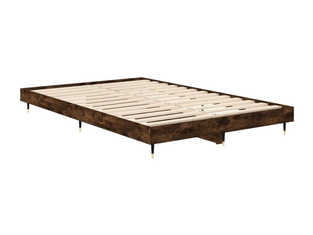 Bed frame without mattress, smoked oak, 120x190 cm, engineered wood, VGXQ46770