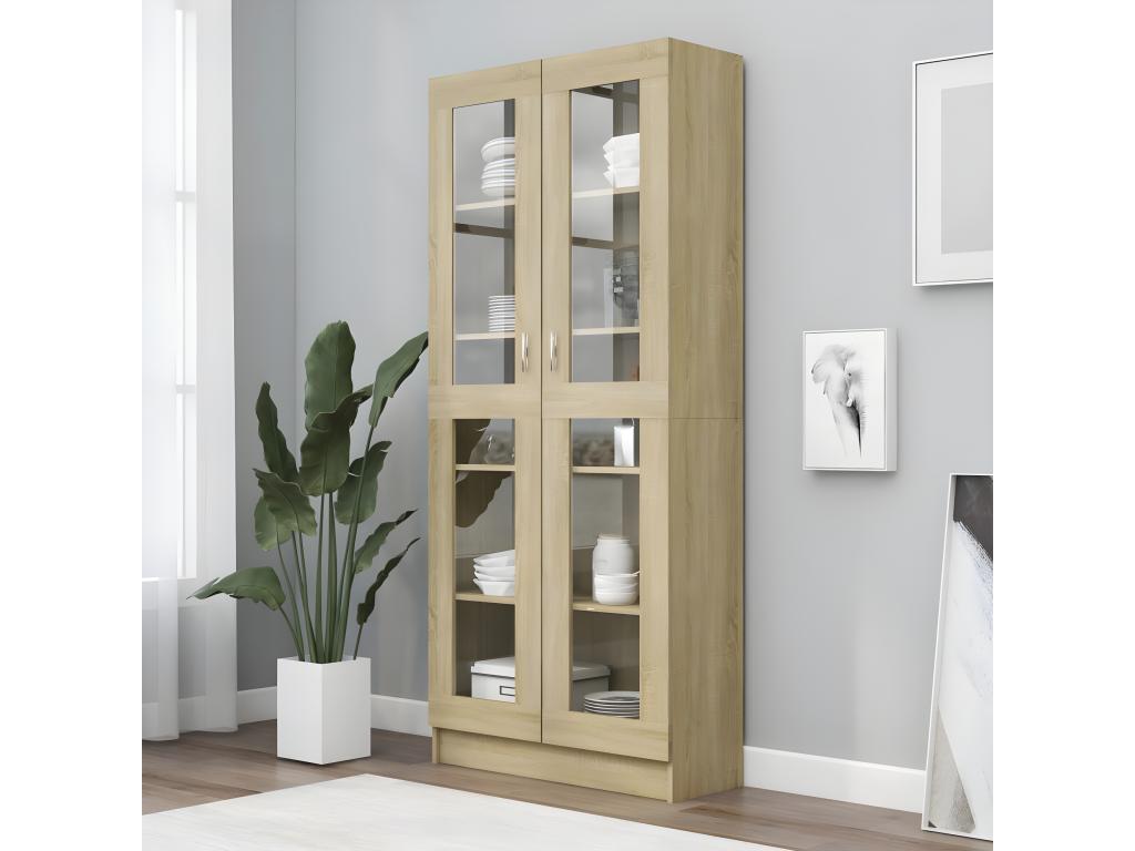 Dekonao Oak Display Cabinet 82.5x30.5x185.5 cm Chipboard JWDB74896