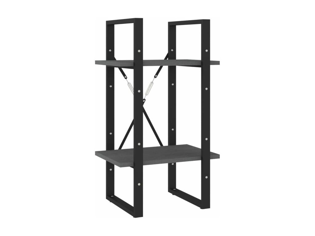 2-Tier Bookshelf Grey 40x30x70 Solid Pine Wood MEJZ55108