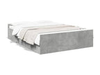 Concrete grey engineered wood bed frame with drawers, 135x190 cm, AOQT11762