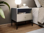 Bedside table - 1 drawer and 1 shelf - Beige - Dekonao DWXB54297