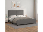 Grey bed with headboard 160x200 Faux leather WCSS90007