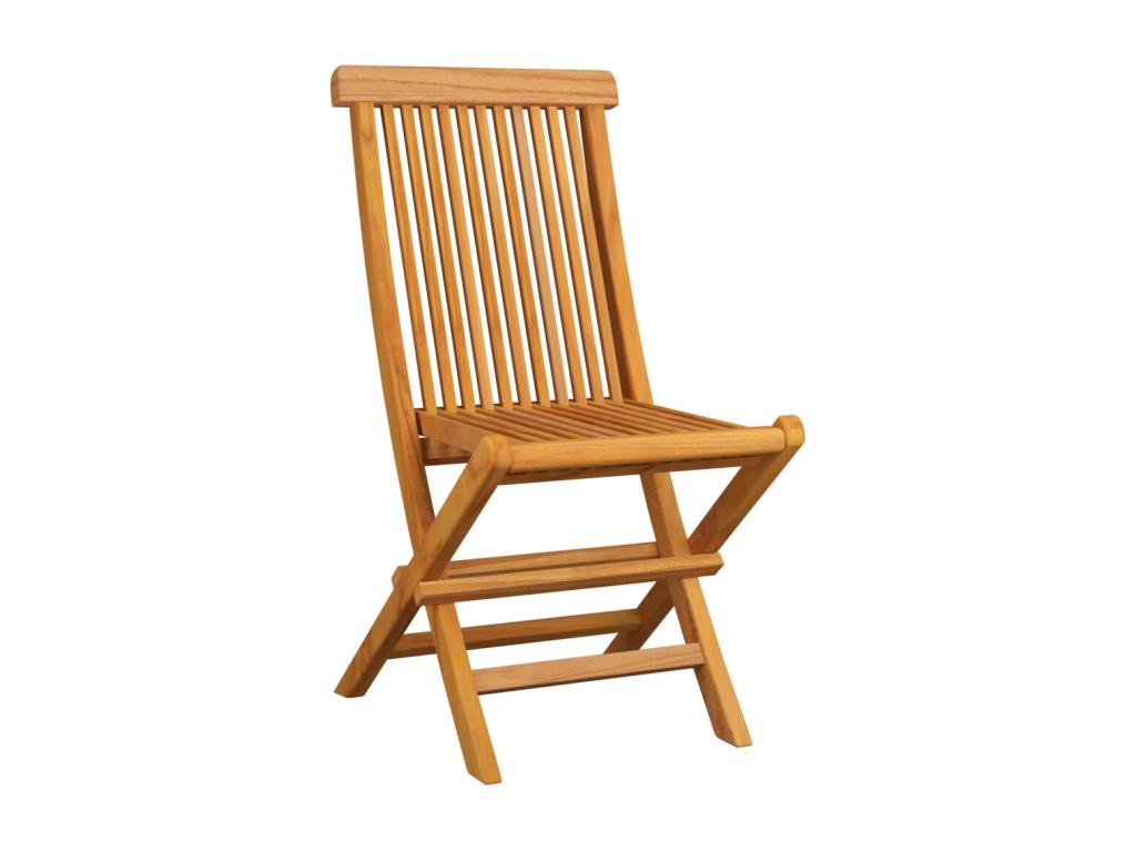 6-Piece Folding Garden Chairs, Solid Teak Wood AWYW06461