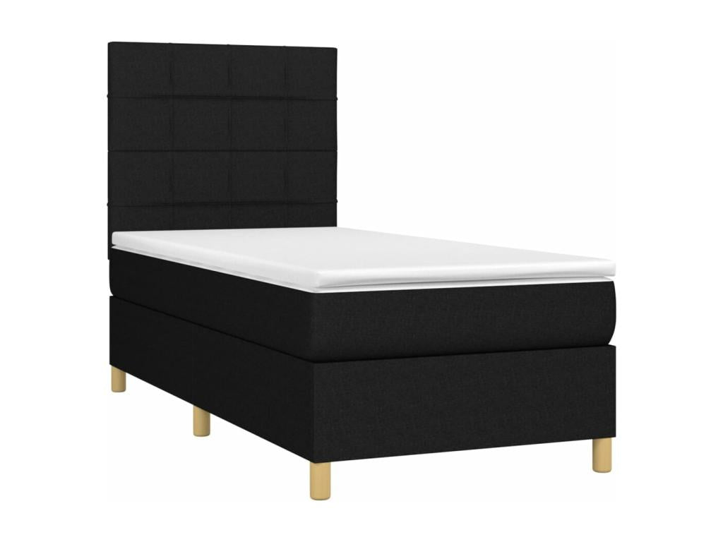 Nobellea bed base and mattress with LED lighting, black, 90x200 cm, fabric, TIWV96123