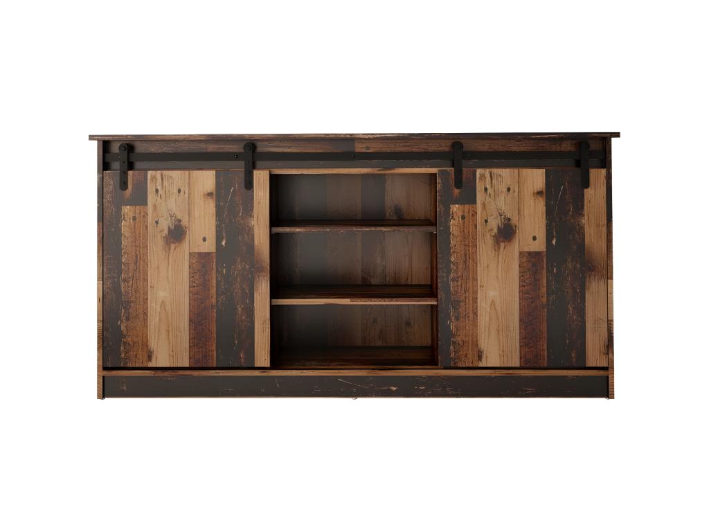 Storage chest of drawers, universal furniture, old wood color, 160x81x35cm, Dekonao sliding door MTKM81218