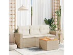 4-piece beige resin wicker garden furniture set with cushions LMWU53699