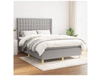 Ligniva bed base with light grey mattress 140x200 Fabric PYXN33134