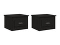 Wall-mounted bedside tables, 2 pcs, black, 41.5x36x28 cm, GDID23660
