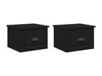 Wall-mounted bedside tables, 2 pcs, black, 41.5x36x28 cm, GDID23660