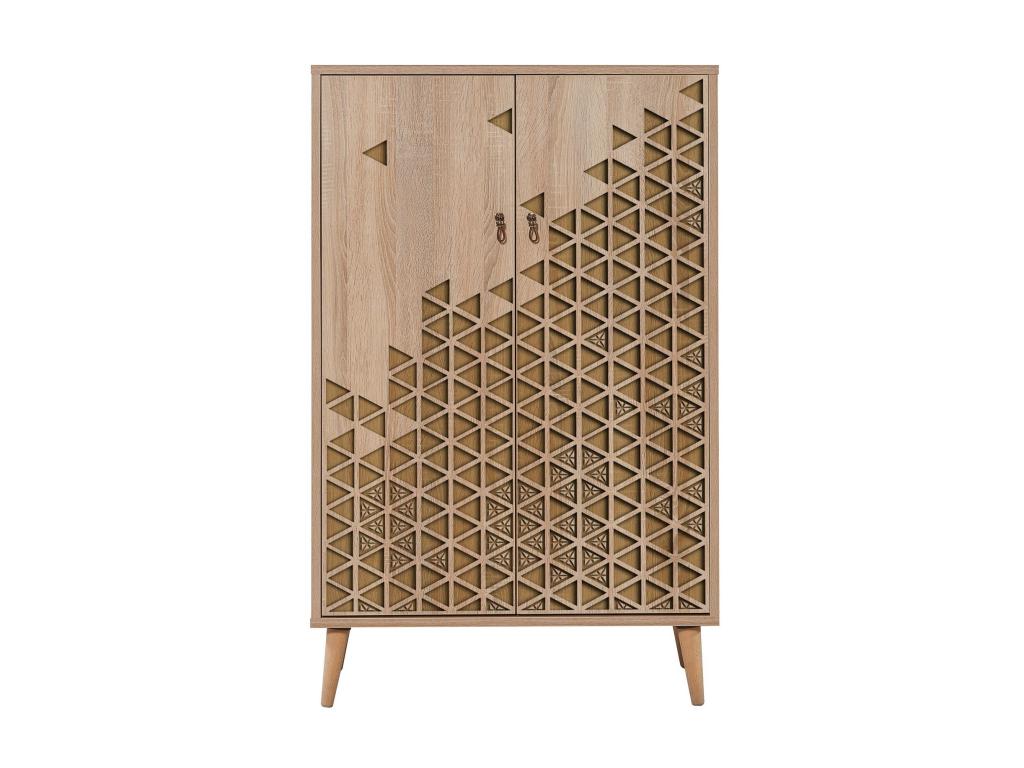 Dekonao 120 TGNT39235 tall 2-door chest of drawers in light wood