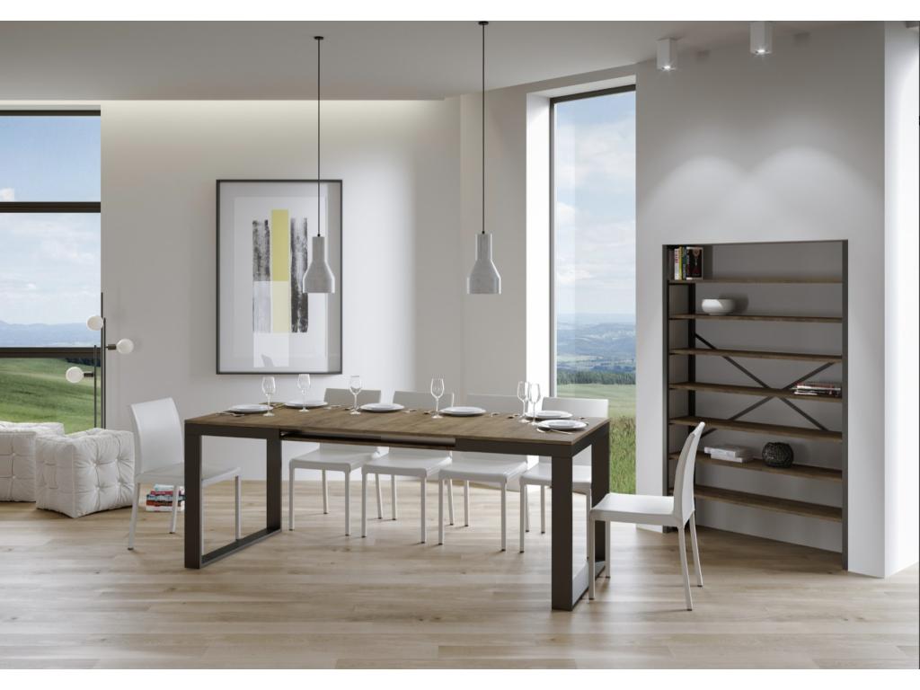 Ligniva Extendable Dining Table - Brown - Ligniva Base and Support - 2 Slim Extension Leaves - Extendable Width 180 to 284cm UTAG75177