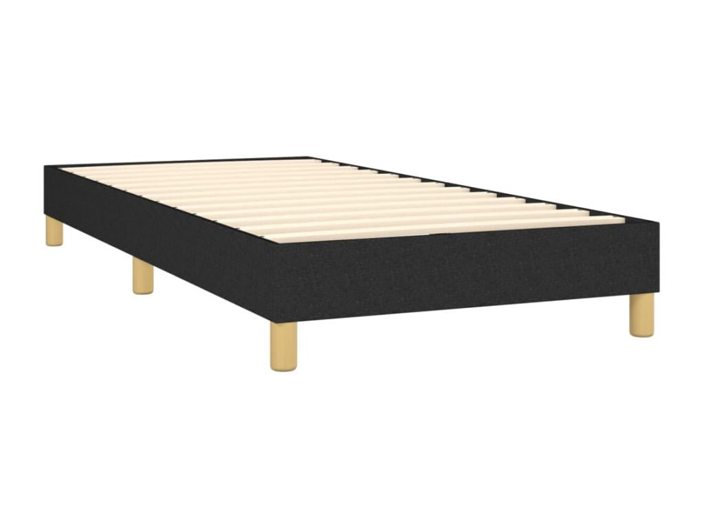 Upholstered bed base with mattress, black, 90x200 cm, fabric NENL33220