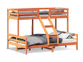 Bunk bed 90x200-140x200 brown wax solid pine wood PWWD93213