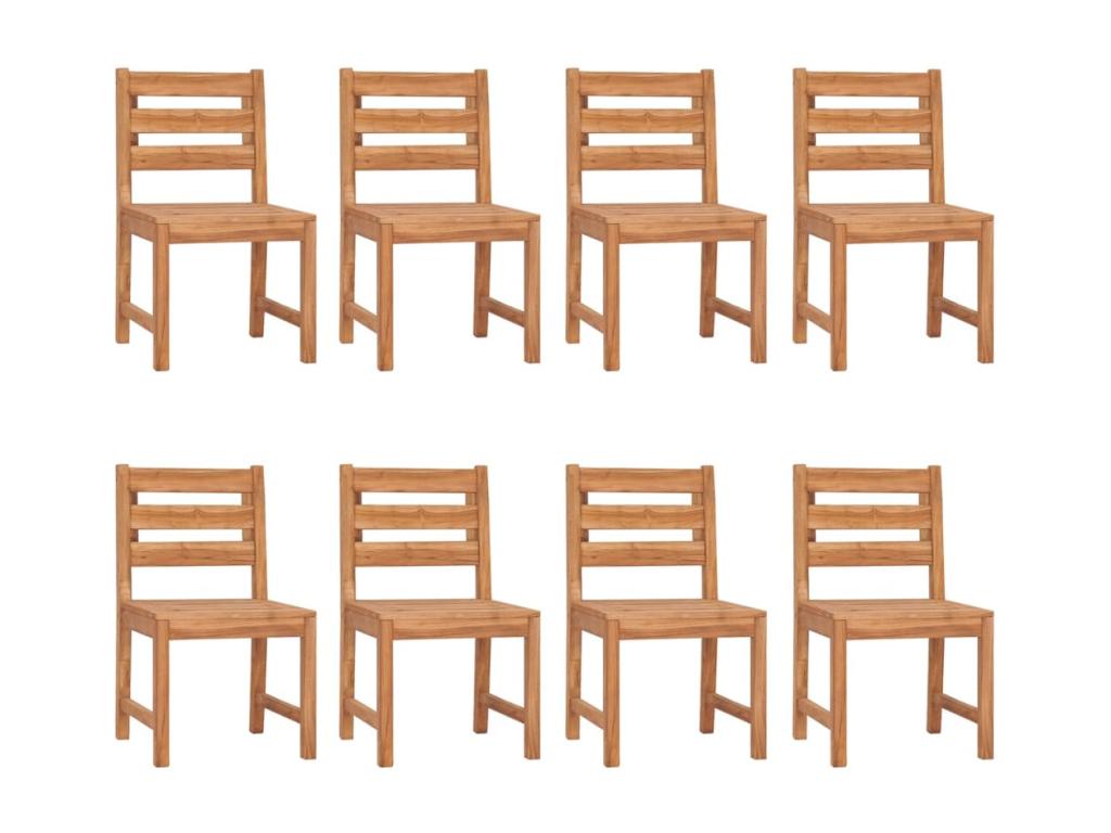 Garden chairs, set of 8, solid teak wood, GCGN50200