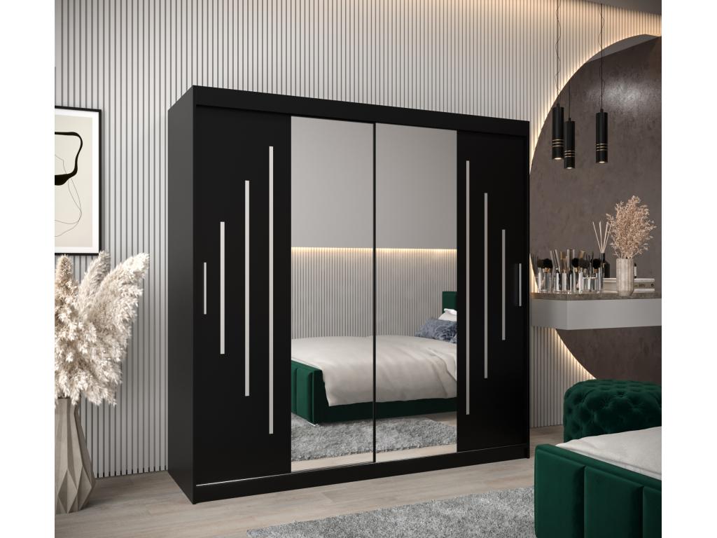 Dekonao 1 Sliding Door Wardrobe 200/200/62 2 Doors Black/Black DLLO50954