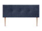 Dekonao Natural Wool Headboard with Buttons 135x105cm with Legs for 120/135cm Beds - Blue DLFA29325