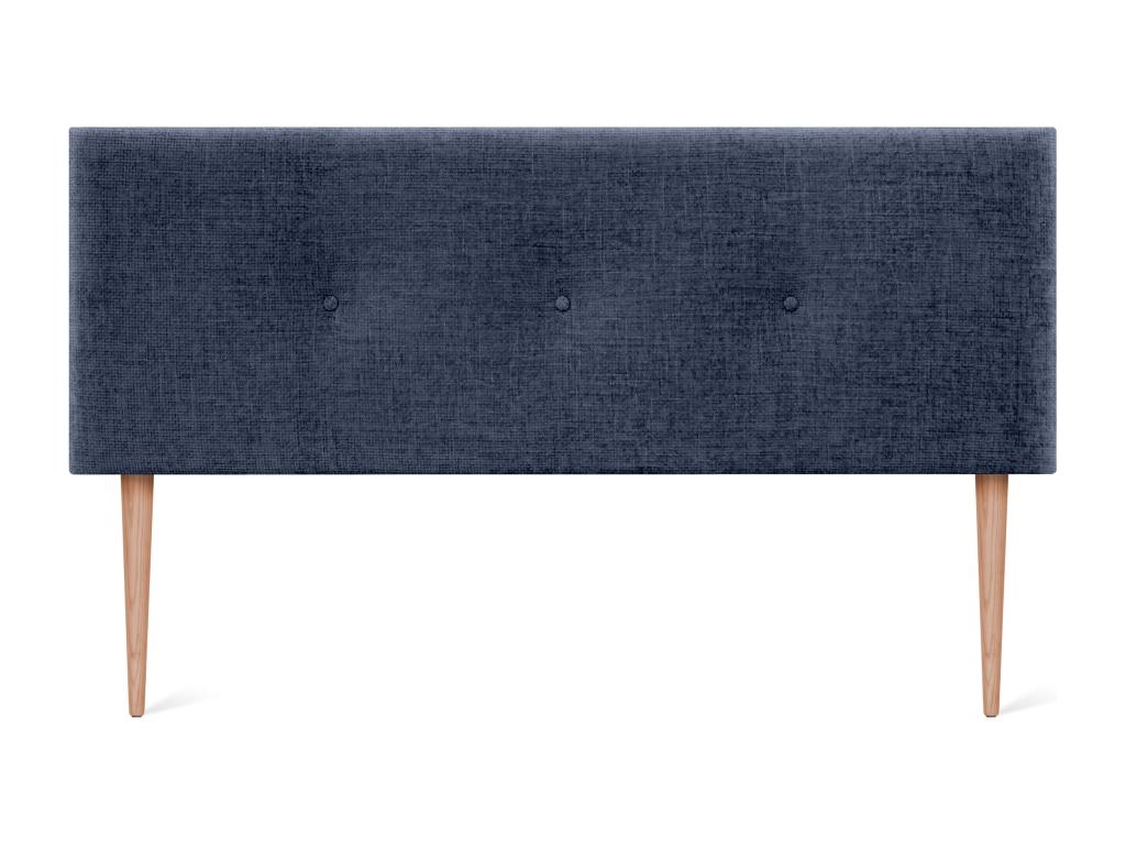 Dekonao Natural Wool Headboard with Buttons 135x105cm with Legs for 120/135cm Beds - Blue DLFA29325
