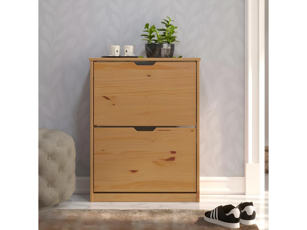 Mestre shoe cabinet with 2 honey-colored door slams. ZLNW21361