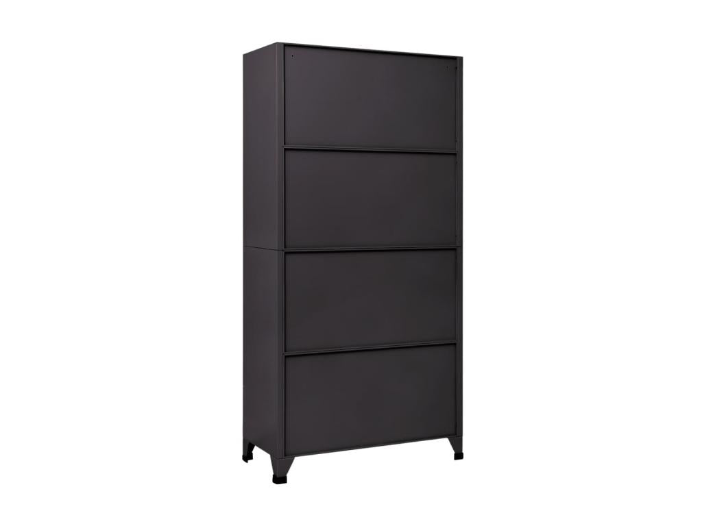 Anthracite and red locker cabinet 90x45x180 Steel 2 ISZB81088