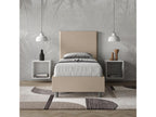 Dekonao 80x190 UUTO26781 Upholstered Storage Bed in Dove Grey Faux Leather