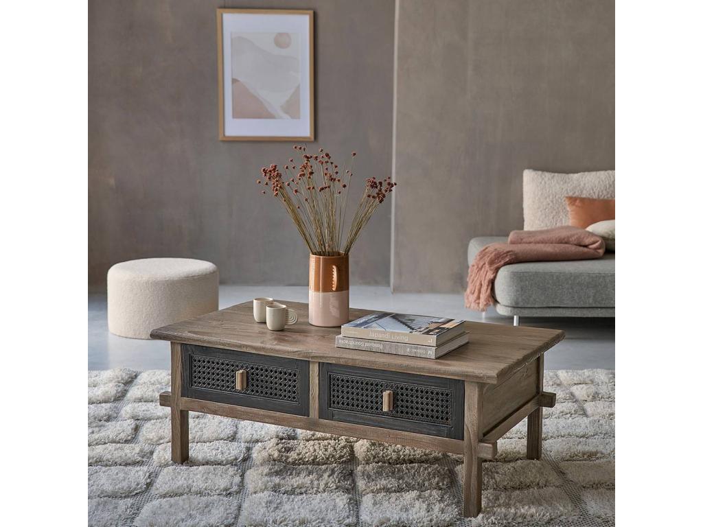 Coffee table in recycled solid pine UURU84901