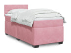 Dekonao bed base with mattress, Pink 90x190 cm Velvet PWPH25469