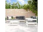 6-piece garden furniture set with cushions, white, solid wood ZZFS56330