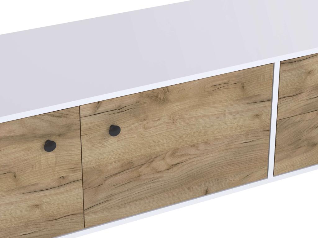 Dekonao TV stand with 2 doors, 52x160x40 cm, oak and white, TALESA ZYYG86795