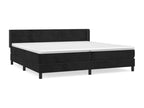 Upholstered bed base and mattress, black, 200x200 cm, velvet, QYJX75824