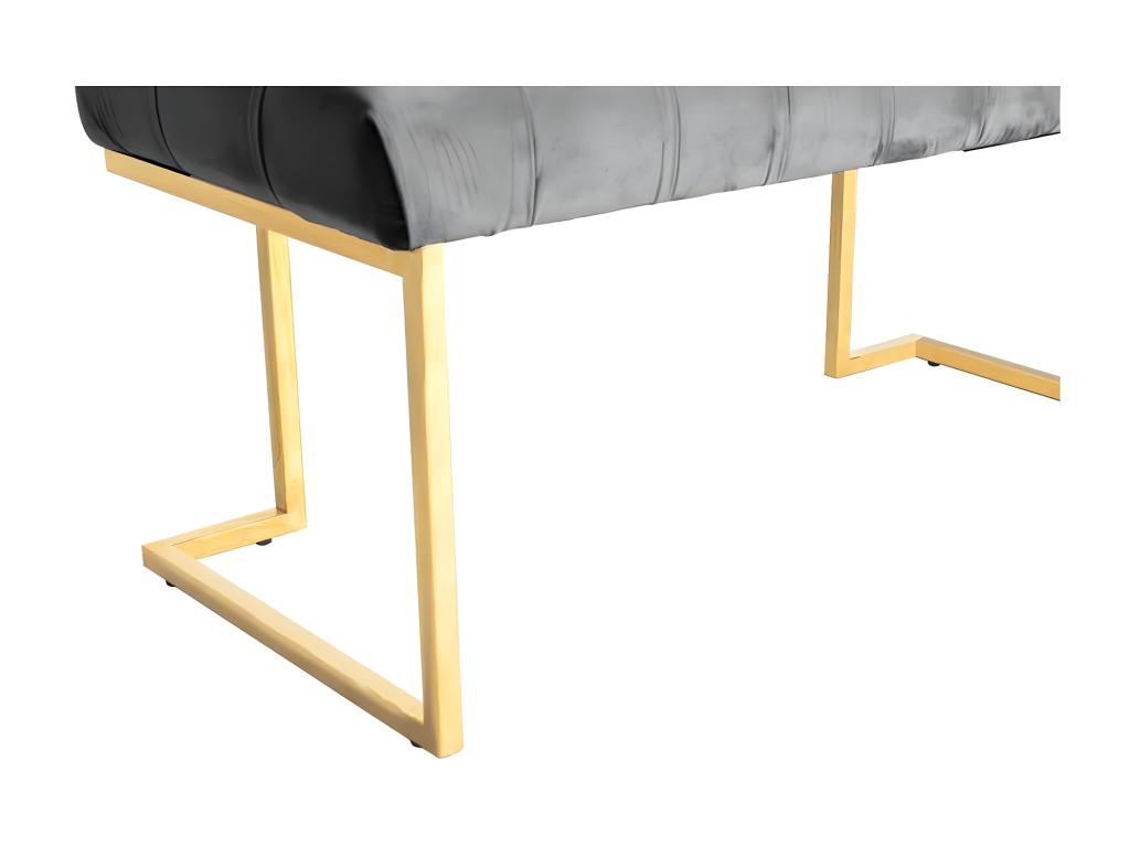 Ligniva Velvet Designer Bench 100cm Gray / Gold UPGO32782