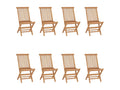 Folding garden chairs, set of 8, solid teak wood FCPH42521
