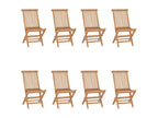 Folding garden chairs, set of 8, solid teak wood FCPH42521