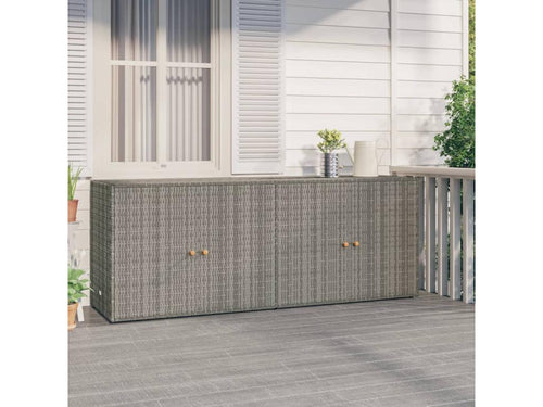 Garden storage cabinet, grey, 198x55.5x80 cm, woven resin, SVAX67827