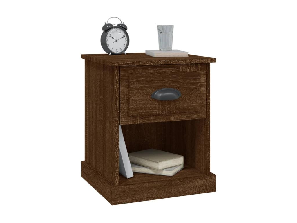 2-piece bedside tables, brown oak, 39x39x47.5 cm, engineered wood, UPAG47751